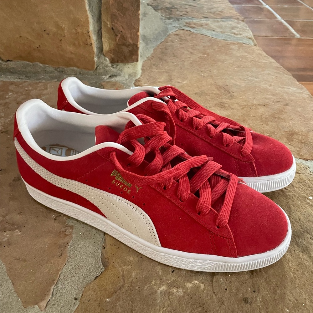 New Puma Red and White Sneakers 9.5 - Picture 2 of 6